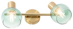 Art Deco spotlámpa arany zöld üveggel 2-lámpás - Vidro