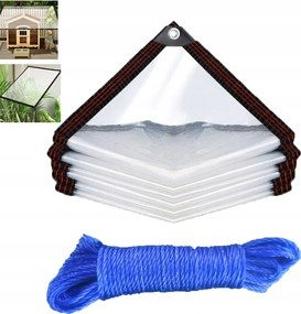 Átlátszó Kerti Terasz Ponyva Vízálló 2*4M Szemekkel