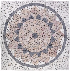 Márvány mozaik nap motívum 90 x 90 cm