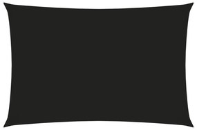 fekete téglalap alakú oxford-szövet napvitorla 2,5 x 5 m