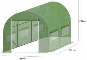 Kerti fóliaház/fóliasátor 2x2m UV filterrel STANDARD