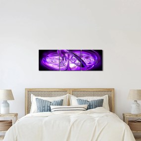 Lila fraktálos kép (órával) (90x30 cm)