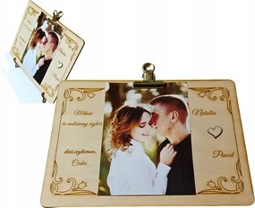 Gravírozott képkeret Valentin Napra Ajándék névvel