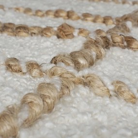 Krémszínű kézi szövésű gyapjúkeverék szőnyeg 160x230 cm Astera Linear – Flair Rugs