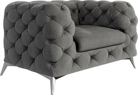 Szürke bársony fotel Chelsea – Ropez