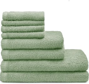 Zöld gyorsan száradó-frottír pamut törölköző és fürdőlepedő készlet 8 db-os Quick Dry – Catherine Lansfield