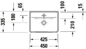 Duravit 738450041 - Falra szerelhető mosdó D-NEO 45x33,5 cm kerámia/fényes fehér
