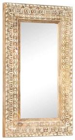 kézzel faragott tömör mangófa tükör 80 x 50 x 2,6 cm