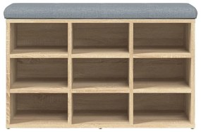 sonoma tölgy színű szerelt fa cipőtároló pad 82 x 32 x 50 cm