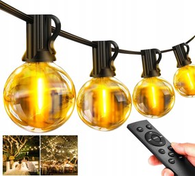 30M-ES Kültéri Fényfüzér 50 Db Led Izzóval, Fénylánc A Teraszra