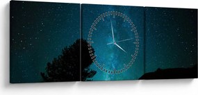 Egy éjszakai égbolt csillagokkal (órával) (90x30 cm)