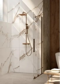 Prizma csúsztatható walk-in zuhanyfal_100x195, szálcsiszolt bronz