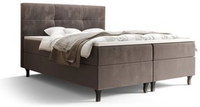 Franciaágy  Boxspring 140 cm Lumba (barna) (matraccal és tárolóhellyel). 1046675