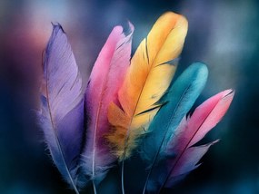 Vászonkép Canvas Pasztell Tollak Boho Dekoráció Színek 80 x 60