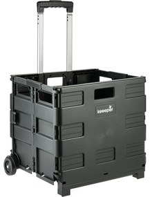 Keeeper Összecsukható bevásárlókocsi Olli 65 l Black, 65 l