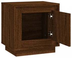 2 db barna tölgyszínű szerelt fa éjjeliszekrény 44x35x45 cm