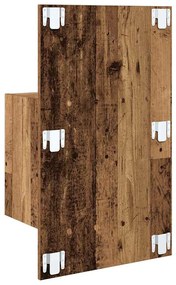 vidaXL Fali éjjeli szekrény 2 pcs Öreg fa 48,5 x 32,5 x 80 cm Faanyag