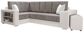 Sarok ülőgarnitúra Lush (szürke + fehér) (B). 1057226