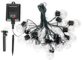 Aigostar - LED napelemes karácsonyi fényfüzér 20 LED, 8 funkció, 11,5 m, IP65, s