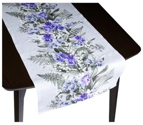 Bellatex Árvácskák asztali futó lila, 50 x 180 cm, 50 x 180 cm