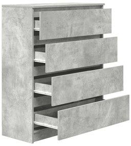 betonszürke szerelt fa tálalószekrény 80x35x99 cm