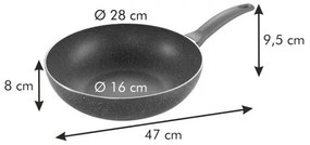 Tescoma Wok Manico Rosso 28 cm, piros,