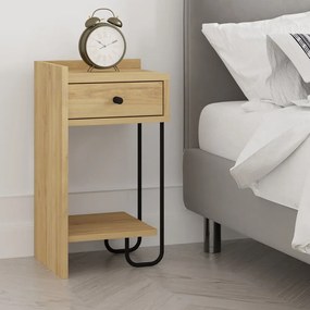 Natúr színű éjjeliszekrény tölgyfa dekorral Mercure – Marckeric