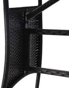 fekete polyrattan kerti asztal 80 x 80 x 74 cm