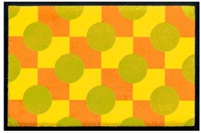 Geometriai mintás prémium lábtörlő - sárga-zöld (Válassz méretet: 100*70)