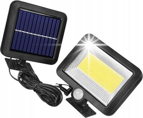 100 Led-es Napelemes Lámpa Mozgás- És Szürkületérzékelővel Utcai Erős Fényes