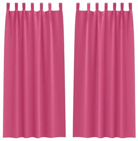 Függönyök 2 pcs Fényes rózsaszín 225 x 140 cm Poliészter