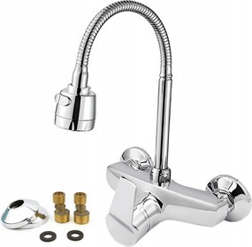Konyhai Fali Csaptelep Króm Flex Flexibilis Hajlékony Kétfunkciós Kifolyócső