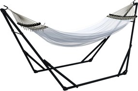 Outsunny Hintaállvány, Függőszék Állvány, Hintaállvány Hintával, Szállító Táskával, 120kg-ig Terhelhető, Acél, 263 x 89 x 100 cm, Fekete | Aosom