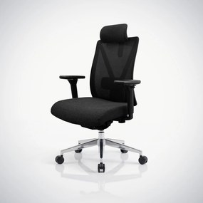 Ergonómikus, forgó irodai szék hálós háttámlával, fekete: VECTOR