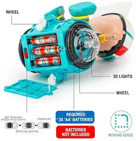 Újdonság Elektromos Kétkerekű kaszkadőrjáték, pörgethető interaktív Hoover Játék Kisfiú 360°-ban forgatható