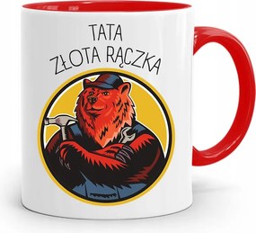 Piros Bögre Apának Apa Arany Fogantyú nyomott mintával