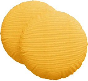 vidaXL Ülőpárnák 2 pcs Világos sárga Ø 60 cm Bársonyos szövet