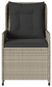 2 db világosszürke polyrattan dönthető kerti szék