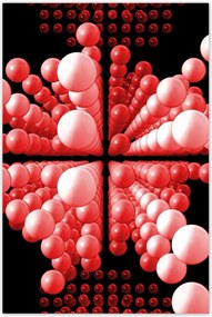 Poszterek 80x120 Piros Matrix golyók