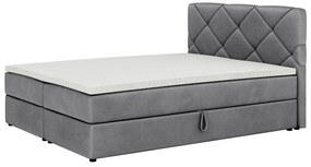 Franciaágy  Boxspring 140x200 cm Karum (ágyráccsal és matraccal) (sötétszürke). 1007774