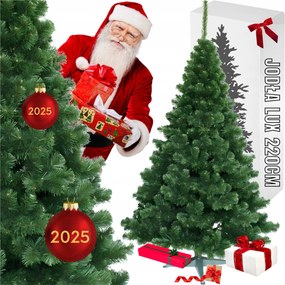 Karácsonyfa Műfenyő, Mint Élő Zöld Sűrű 220CM Karácsonyfa Állvány XXL