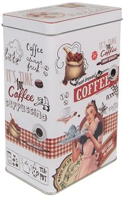 Retro konyhai kávés fémdoboz Fresh brewed coffee