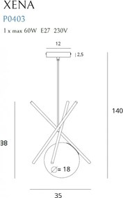 Függeszték Bronz XENA MAXLIGHT P0403