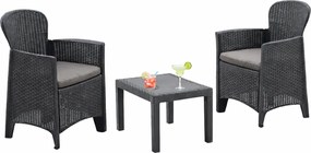 Kerti garnitúra AKITA, 3 részes, antracit színben I.P.A.E-Progarden