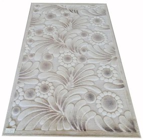 Főnix Virágmintás Futószőnyeg 80 x 300 cm Dombornyomott Bézs