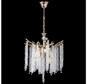 Csillár láncon 5xE14/60W/230V átm. 50 cm arany