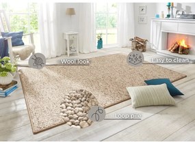 Világosbarna szőnyeg 140x200 cm Wolly – BT Carpet