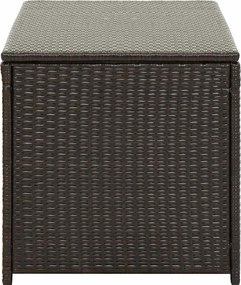 Barna Polyrattan Kerti Tárolóláda 100 X 50 X 50 Cm