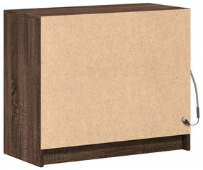 barna tölgy színű szerelt fa tálalószekrény LED-del 72x34x61 cm