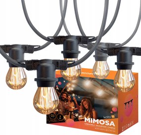 Kerti girland KĂŒltĂ©ri FĂ©nyfĂŒzĂ©r 20x E27 Fekete IP44 10m